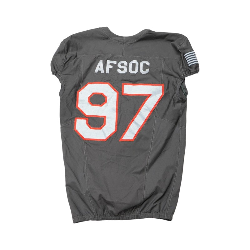 U.S. Air Force Academy 2024 Game Used #97 Nike AFSOC Grey Jersey Sz L