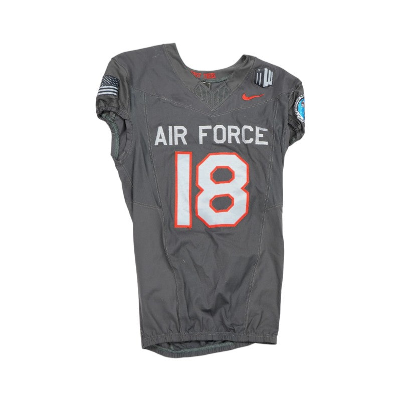 U.S. Air Force Academy 2024 Game Used #18 Nike AFSOC Grey Jersey Sz M