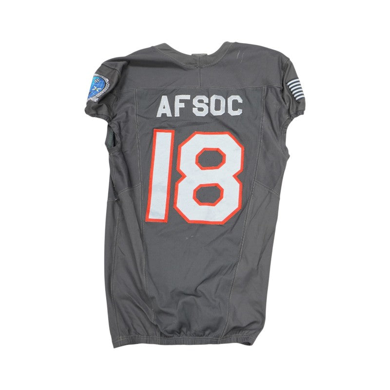 U.S. Air Force Academy 2024 Game Used #18 Nike AFSOC Grey Jersey Sz M