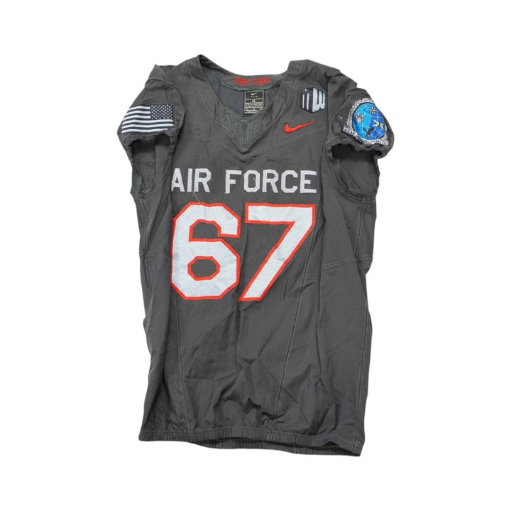 U.S. Air Force Academy 2024 Game Used #67 Nike AFSOC Grey Jersey Sz XL