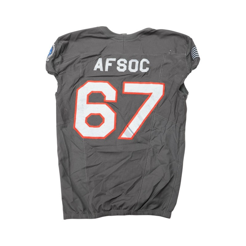 U.S. Air Force Academy 2024 Game Used #67 Nike AFSOC Grey Jersey Sz XL