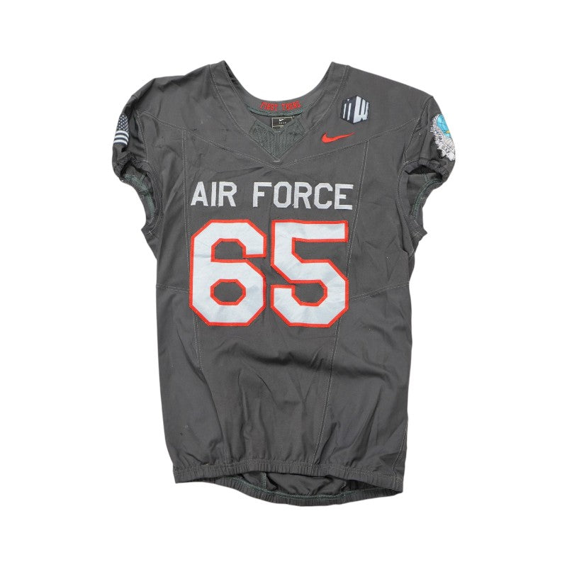 U.S. Air Force Academy 2024 Game Used #65 Nike AFSOC Grey Jersey Sz XL