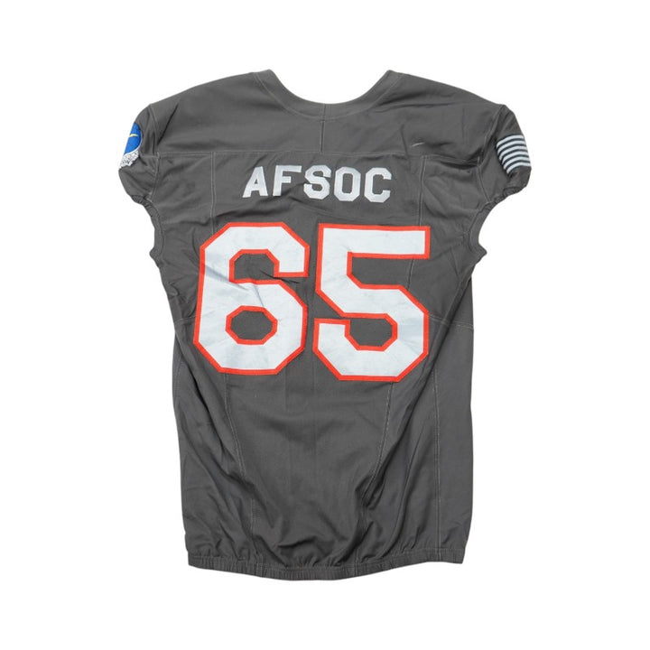 U.S. Air Force Academy 2024 Game Used #65 Nike AFSOC Grey Jersey Sz XL
