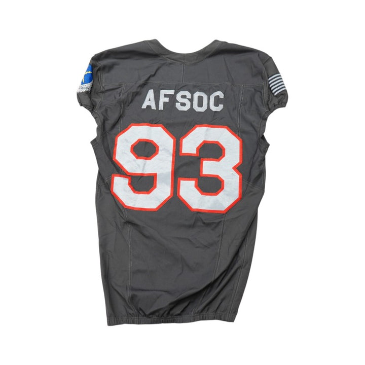 U.S. Air Force Academy 2024 Game Used #93 Nike AFSOC Grey Jersey Sz M