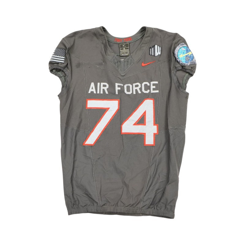 U.S. Air Force Academy 2024 Game Used #74 Nike AFSOC Grey Jersey Sz XL
