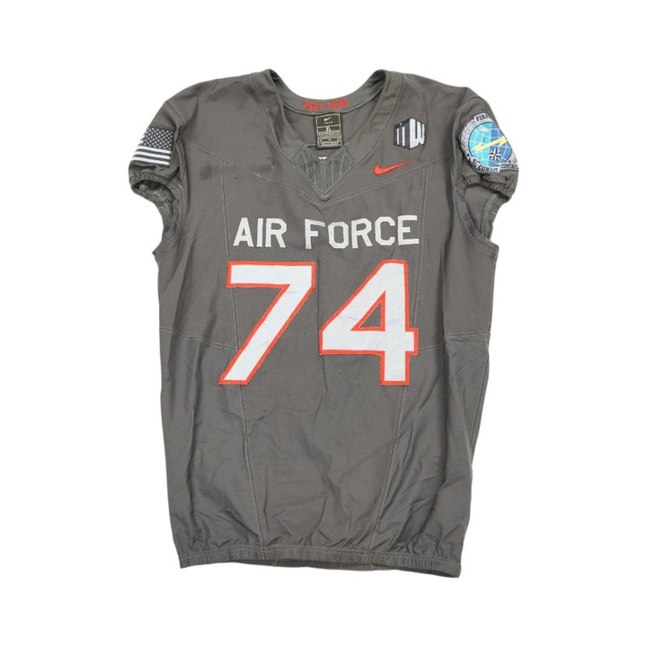 U.S. Air Force Academy 2024 Game Used #74 Nike AFSOC Grey Jersey Sz XL