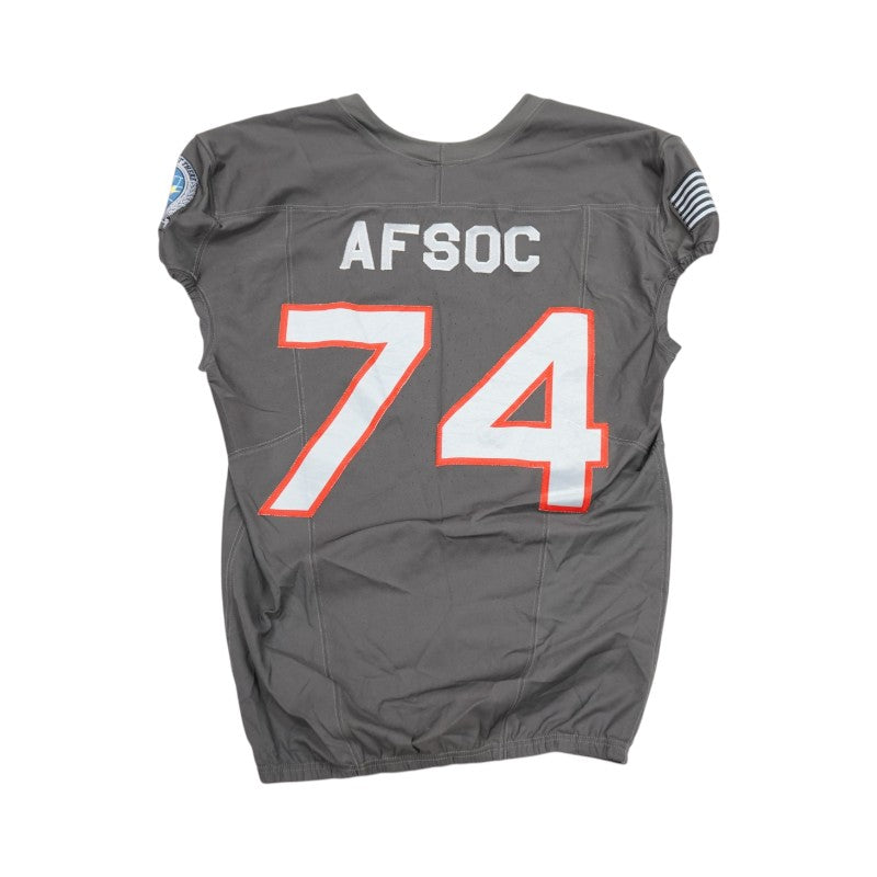 U.S. Air Force Academy 2024 Game Used #74 Nike AFSOC Grey Jersey Sz XL