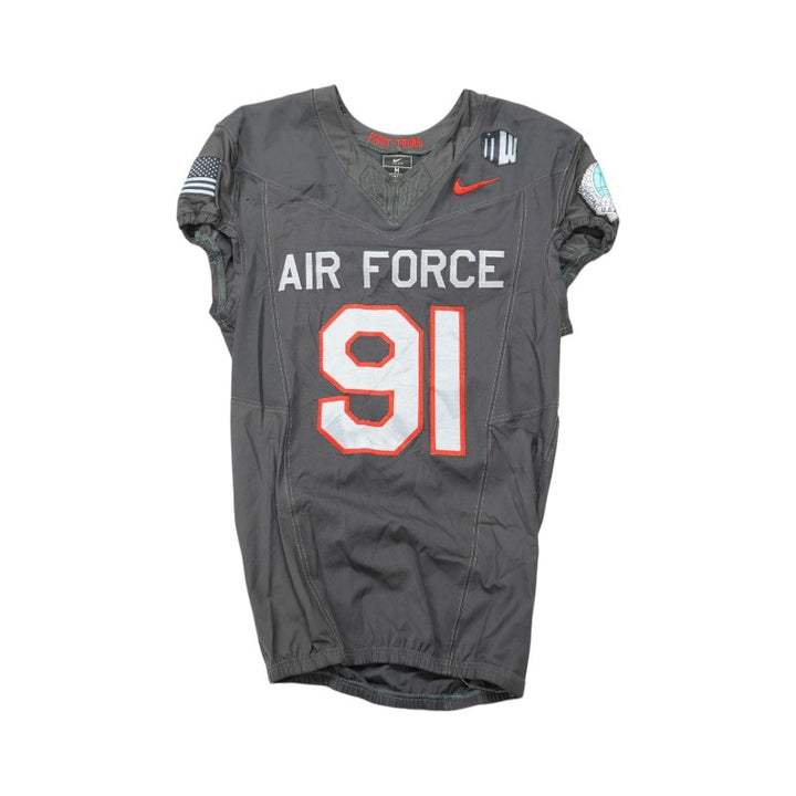 U.S. Air Force Academy 2024 Game Used #91Nike AFSOC Grey Jersey Sz M