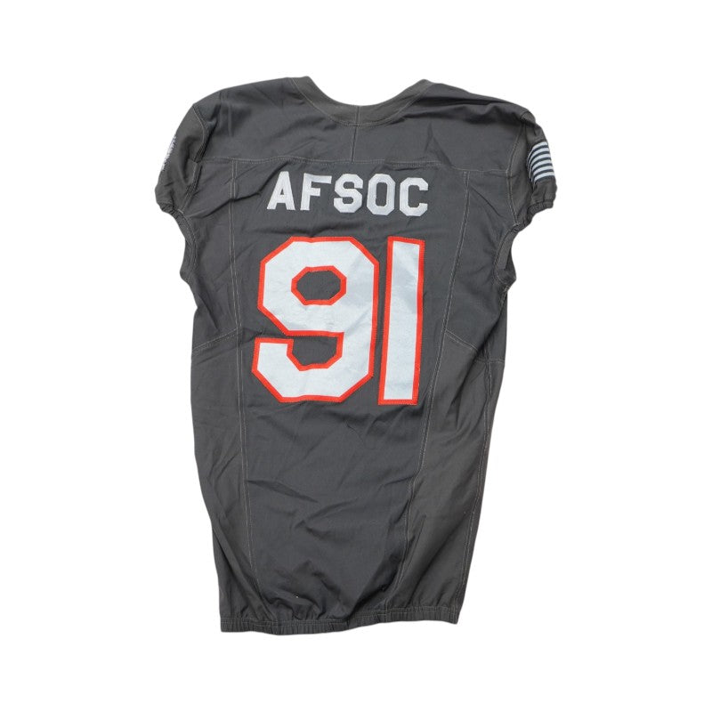 U.S. Air Force Academy 2024 Game Used #91Nike AFSOC Grey Jersey Sz M