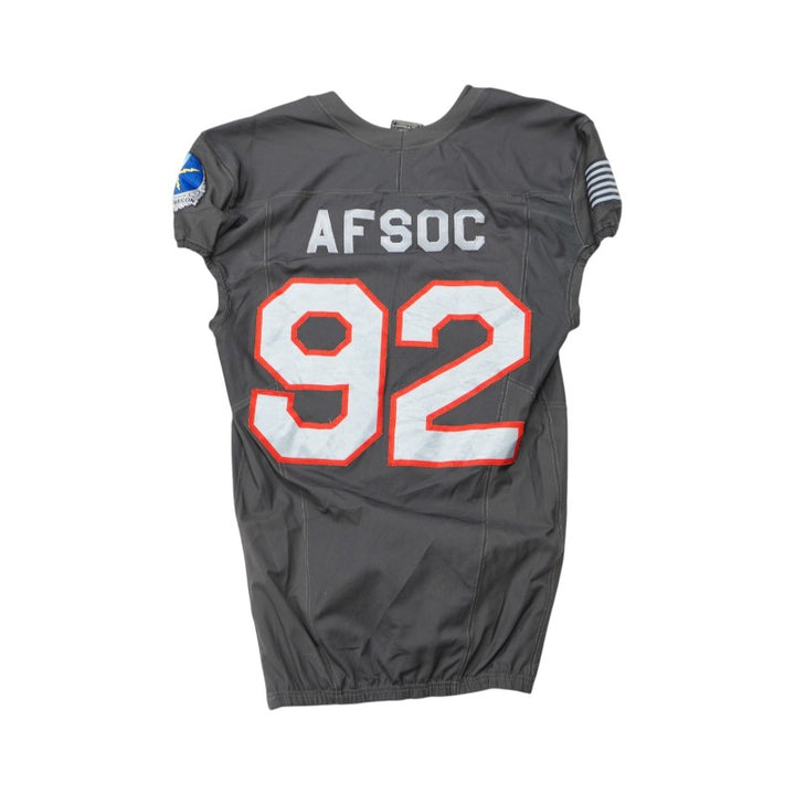 U.S. Air Force Academy 2024 Game Used #92 Nike AFSOC Grey Jersey Sz M