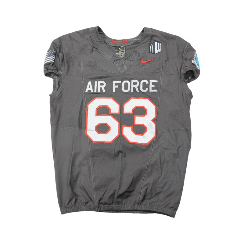 U.S. Air Force Academy 2024 Game Used #63 Nike AFSOC Grey Jersey Sz XXL