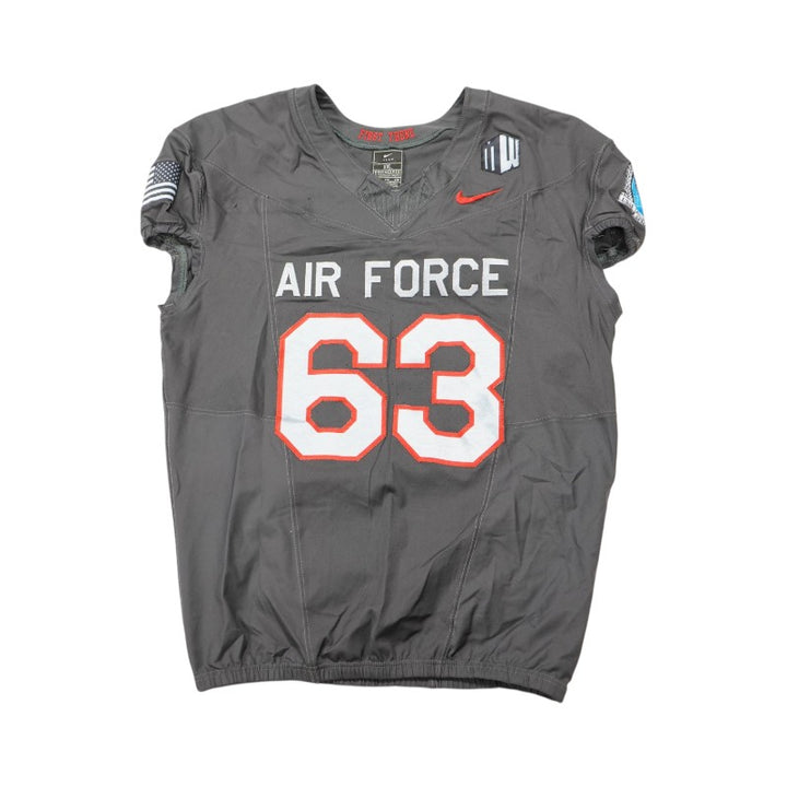 U.S. Air Force Academy 2024 Game Used #63 Nike AFSOC Grey Jersey Sz XXL