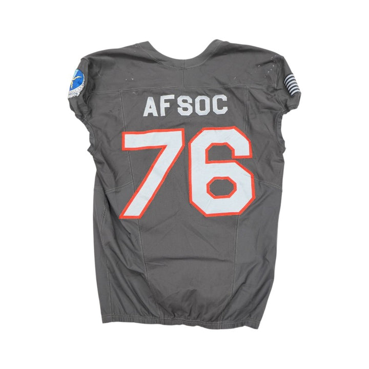 U.S. Air Force Academy 2024 Game Used #76 Nike AFSOC Grey Jersey Sz XL