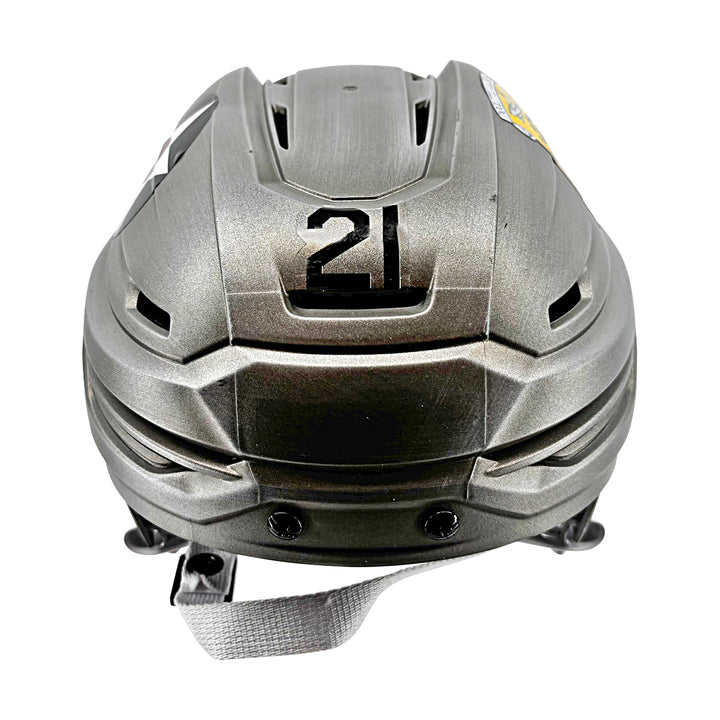 US Air Force Academy Game Used Doolittle Raiders Silver Hockey Helmet Size S