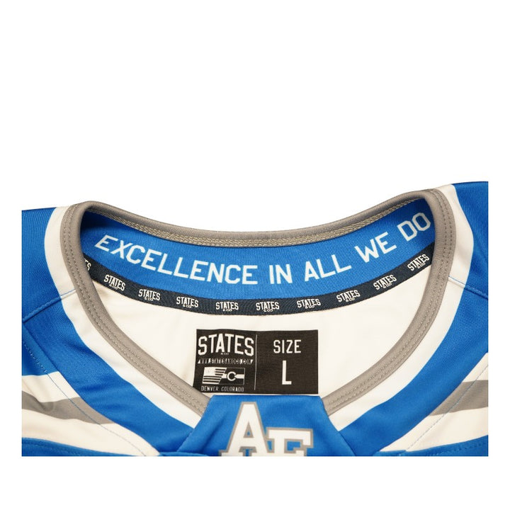 U.S. Air Force Academy 2025 Game Issued Blue States #21 Hockey Jersey Sz L