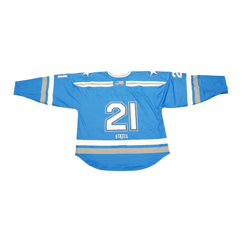 U.S. Air Force Academy 2025 Game Issued Blue States #21 Hockey Jersey Sz L