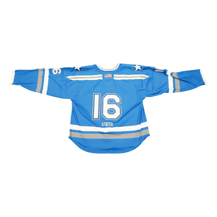 U.S. Air Force Academy 2025 Game Issued Blue States #16 Hockey Jersey Sz L