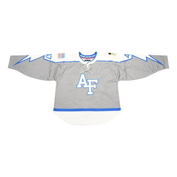 U.S. Air Force Academy 2025 Game Issued Grey Lighting #47 Hockey Jersey Sz L
