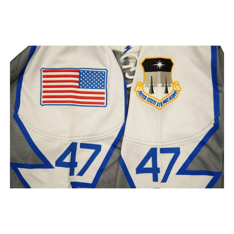U.S. Air Force Academy 2025 Game Issued Grey Lighting #47 Hockey Jersey Sz L