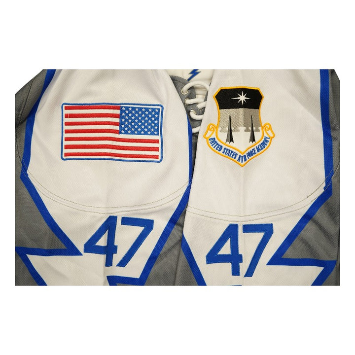 U.S. Air Force Academy 2025 Game Issued Grey Lighting #47 Hockey Jersey Sz L