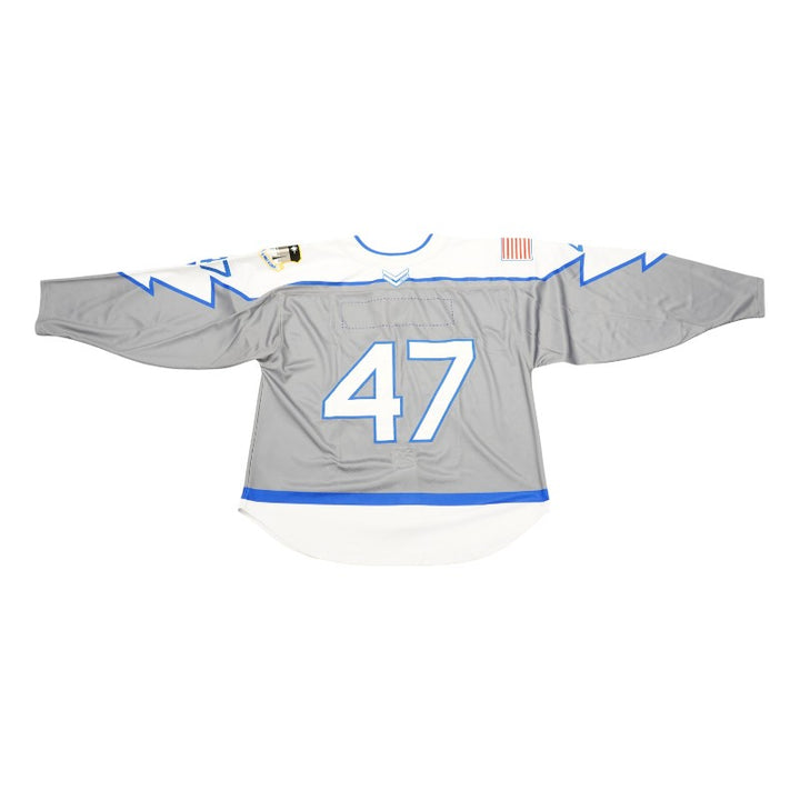 U.S. Air Force Academy 2025 Game Issued Grey Lighting #47 Hockey Jersey Sz L