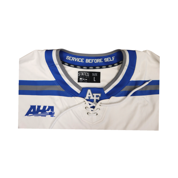 U.S. Air Force Academy Game Used #23 White AIR FORCE Home Hockey Jersey Size L