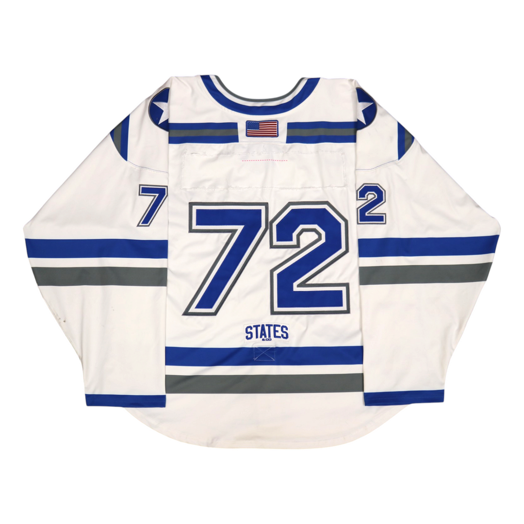 U.S. Air Force Academy Game Used #72 White AIR FORCE Home Hockey Jersey Size L