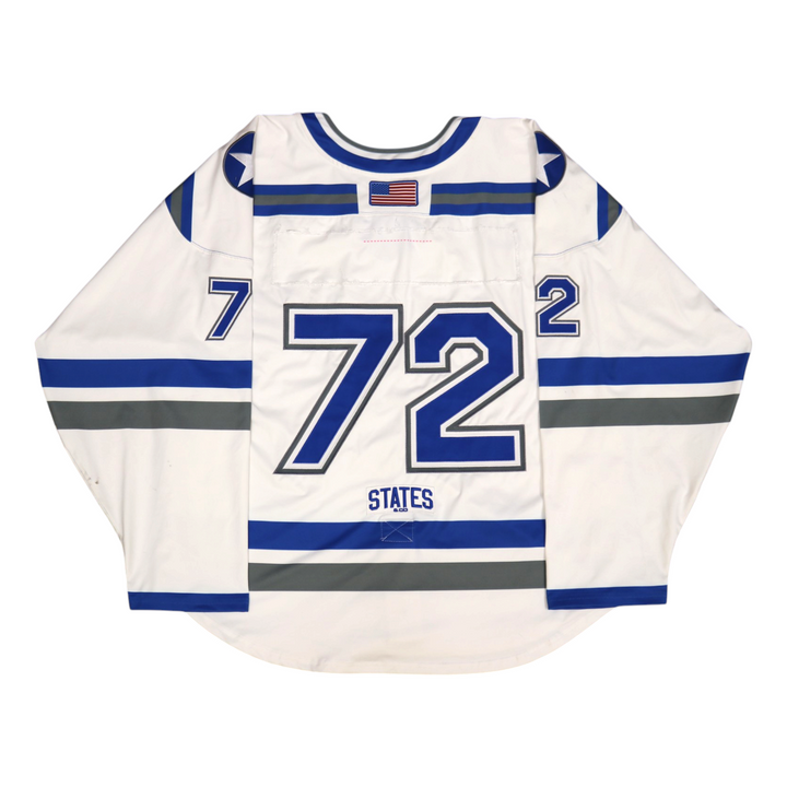 U.S. Air Force Academy Game Used #72 White AIR FORCE Home Hockey Jersey Size L