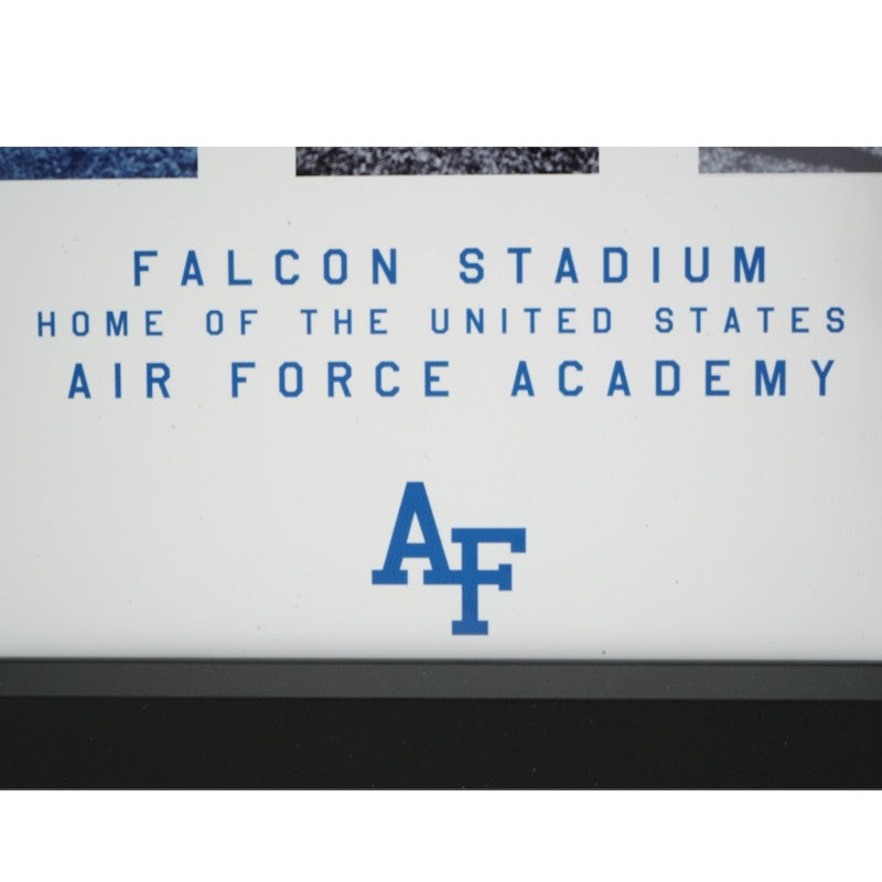 US Air Force Academy Authentic Turf and Goalpost from Falcon Stadium Framed Collage USAF/CX COA