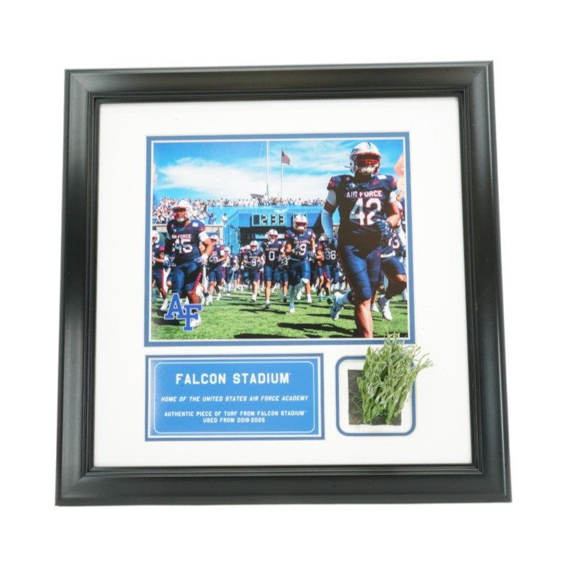 US Air Force Academy Framed Collage with Authentic Piece of Falcon Stadium Turf USAF/CX COA