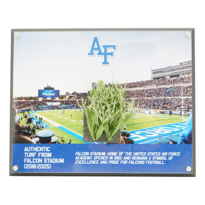US Air Force Academy Authentic Piece of Falcon Stadium Turf Plaque USAF/CX COA