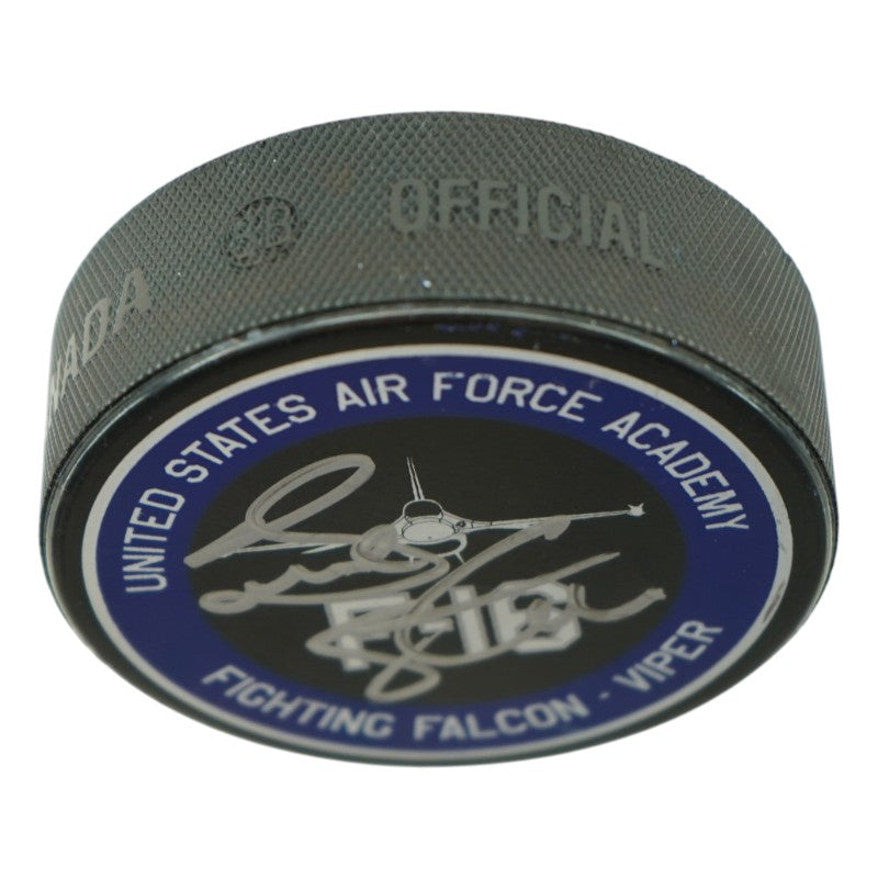 Frank Serratore U.S. Air Force Academy 2025 Game Issued F16 Red Eye Hockey Puck