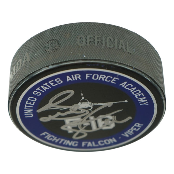 Frank Serratore U.S. Air Force Academy 2025 Game Issued F16 Red Eye Hockey Puck