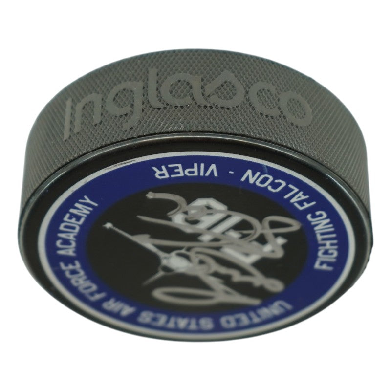 Frank Serratore U.S. Air Force Academy 2025 Game Issued F16 Red Eye Hockey Puck