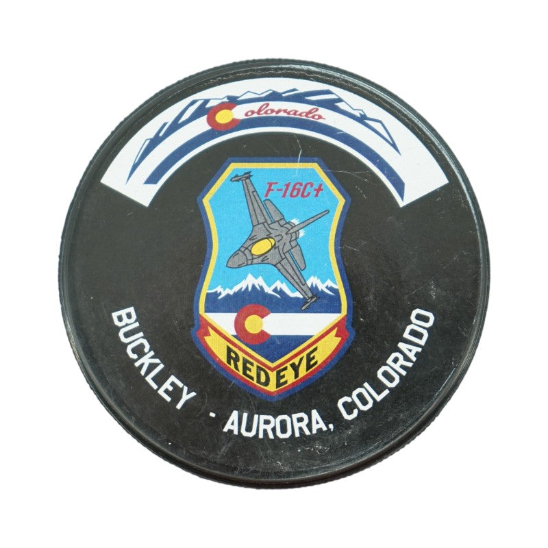 Frank Serratore U.S. Air Force Academy 2025 Game Issued F16 Red Eye Hockey Puck