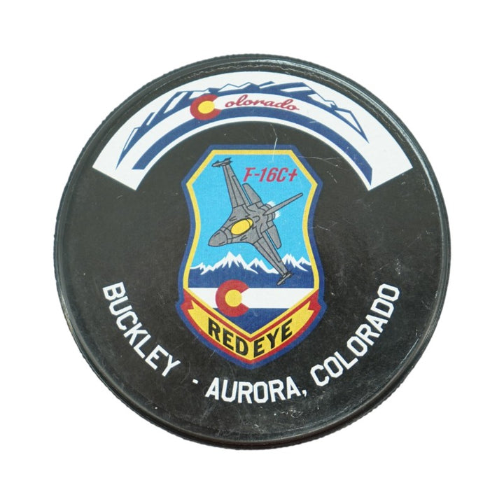 Frank Serratore U.S. Air Force Academy 2025 Game Issued F16 Red Eye Hockey Puck