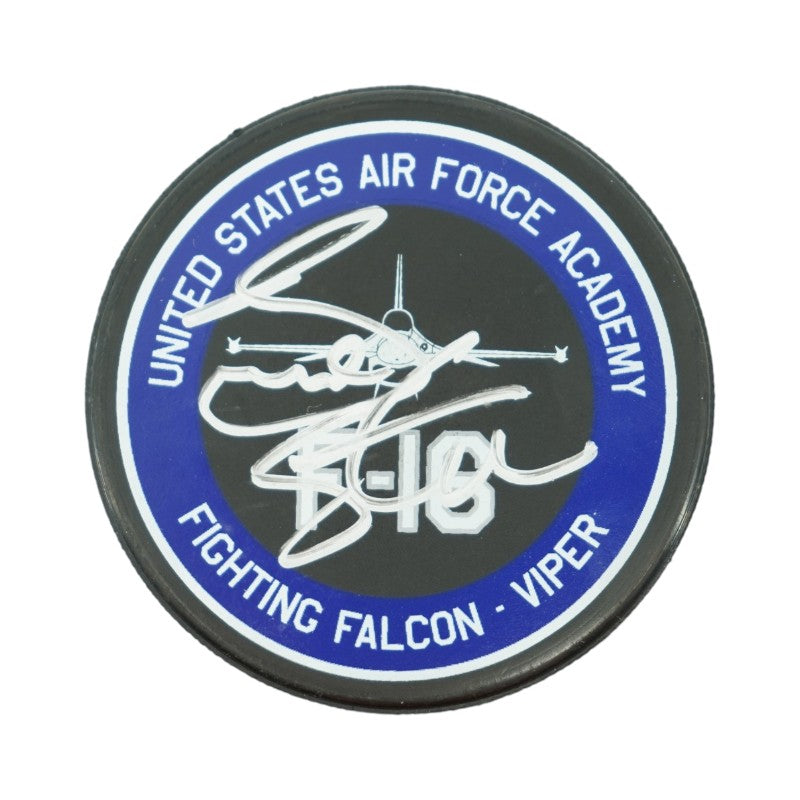 Frank Serratore U.S. Air Force Academy 2025 Game Issued F16 Victory By Valor Hockey Puck