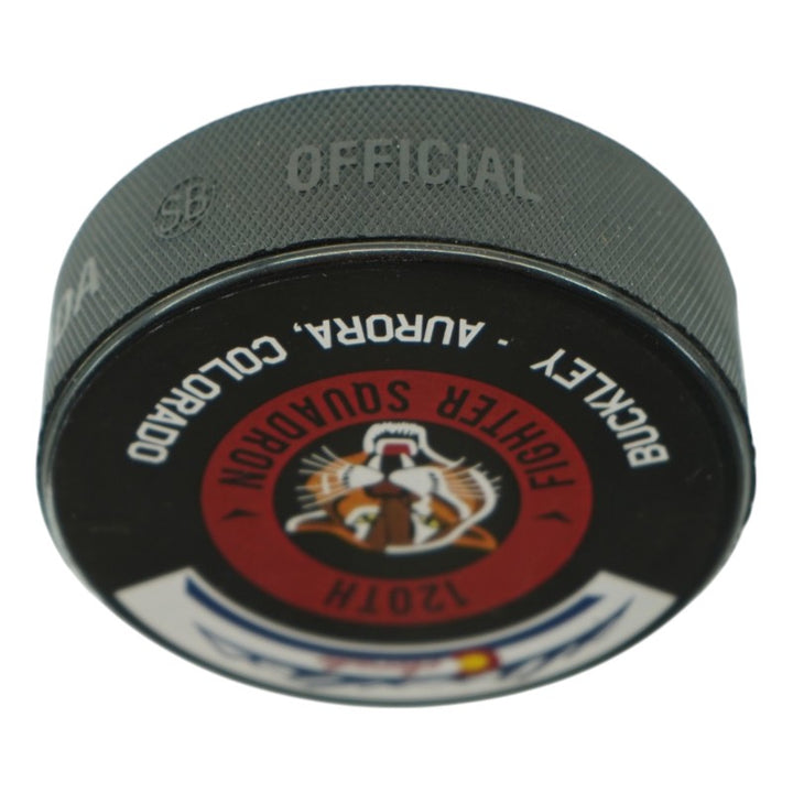 Frank Serratore U.S. Air Force Academy 2025 Game Issued F16 120th Squadron Hockey Puck