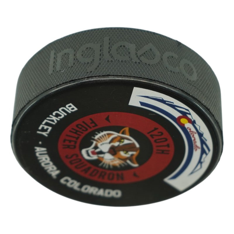 U.S. Air Force Academy 2025 Game Issued F16 120th Squadron Hockey Puck