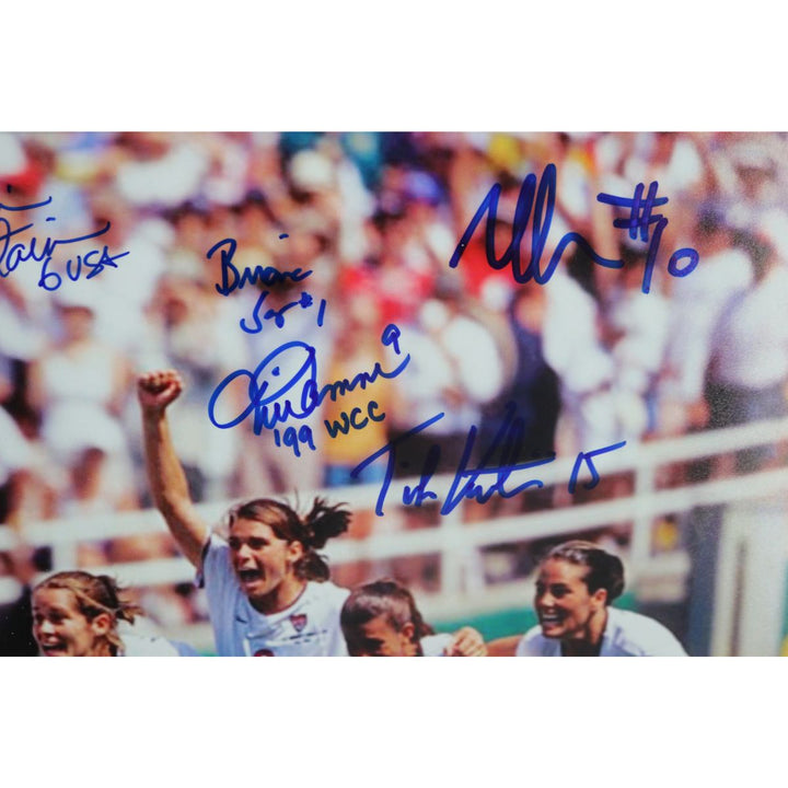 1999 US Women's World Cup Champions 8 Signature Autographed Signed Framed 12"x21" Celebration Photo (CX Auth)