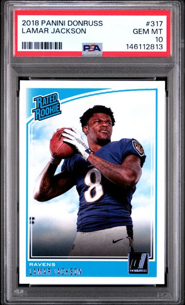 2019 Panini Donruss #317 Lamar Jackson RC Rookie PSA 10 Ravens