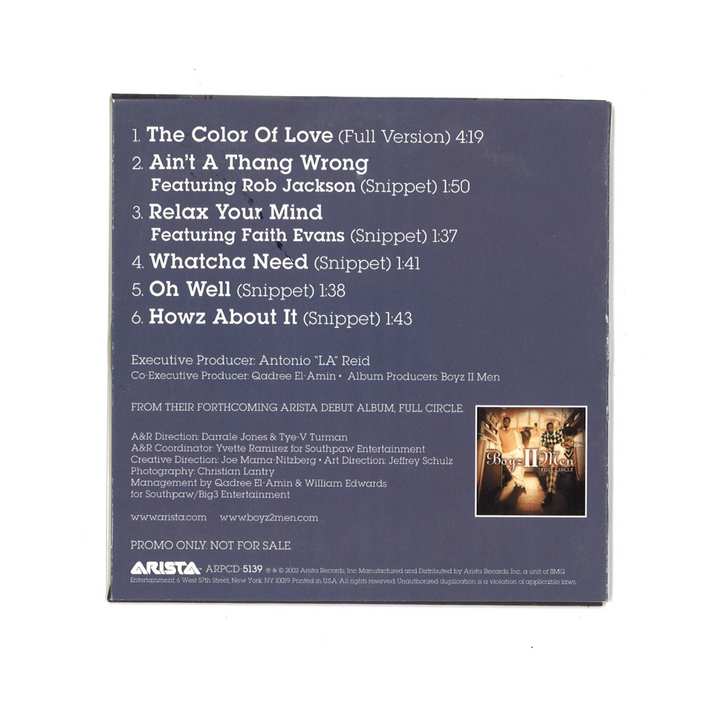 Boyz II Men Autographed 2002 Selections from Full Circle CD Sleeve & CD