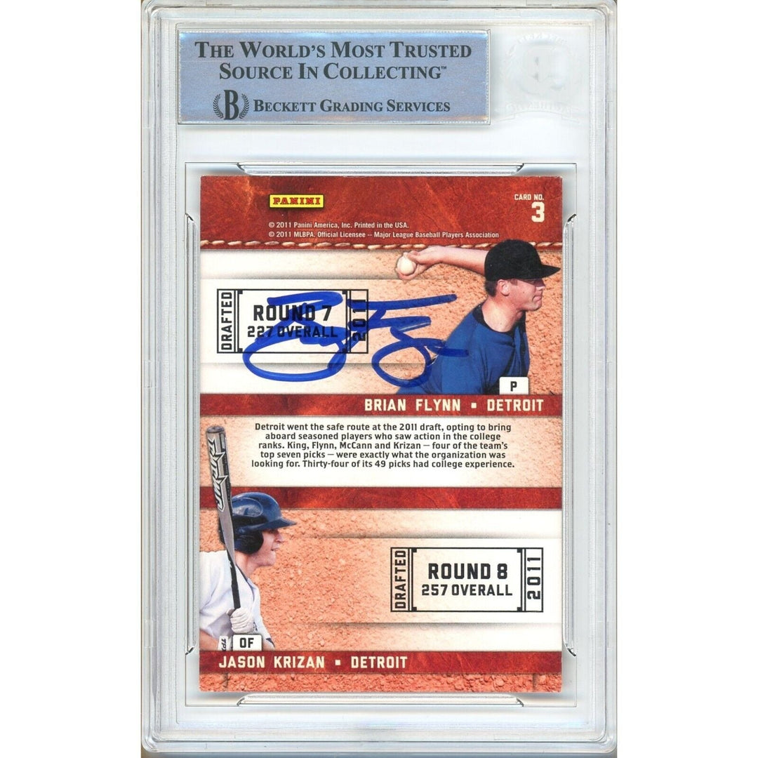 James McCann Brian Flynn Duo Signed 2011 Donruss Elite Card Beckett Auth Auto Slab RC