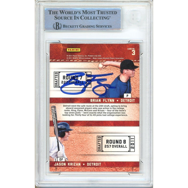 James McCann Brian Flynn Duo Signed 2011 Donruss Elite Card Beckett Auth Auto Slab RC