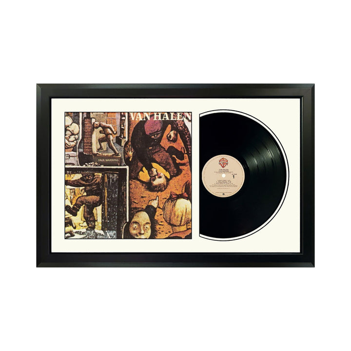 Van Halen Fair Warning Genuine Vinyl Record & Cover Professionally Framed Wall Display with a White Mat