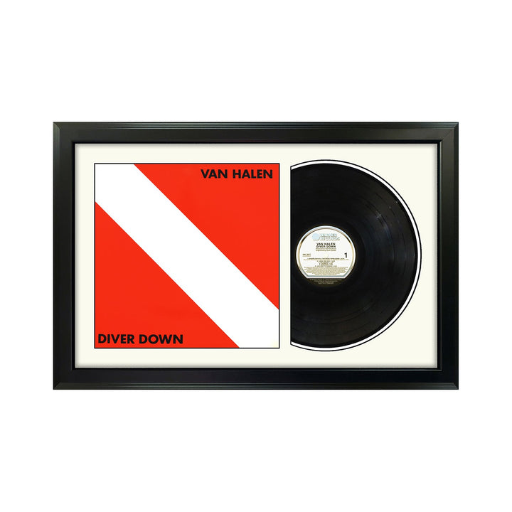 Van Halen Diver Down Vinyl Record & Cover Professionally Framed 17.5 x 26.5 Wall Display with a White Mat