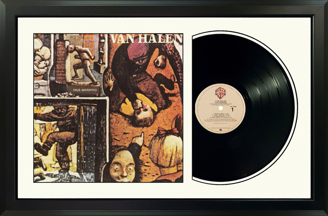 Van Halen Fair Warning Vinyl Record & Cover Professionally Framed Wall Display with a White Mat