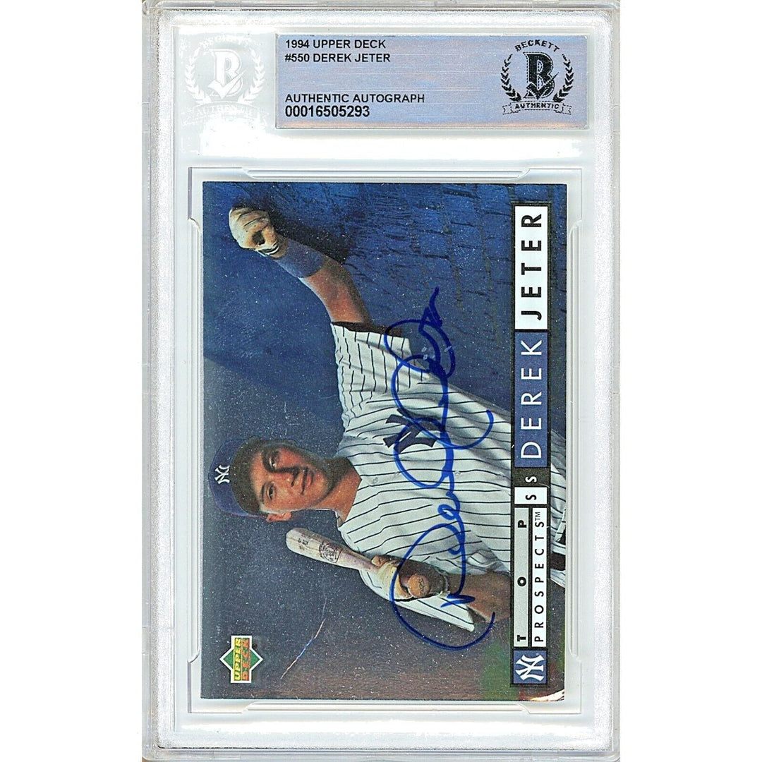 Derek Jeter New York Yankees Signed 1994 Upper Deck Baseball Card BAS Auth Auto Slab