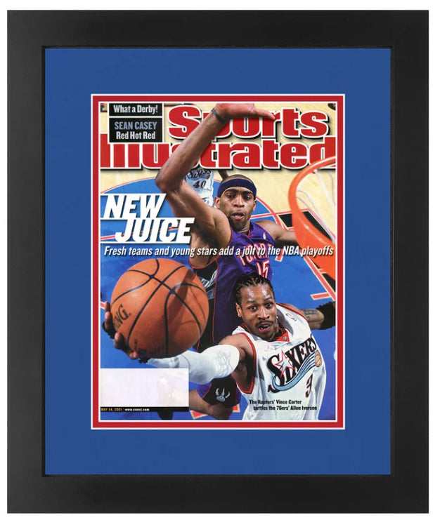Vince Carter Matted in Raptors Team Colors and Professionally Framed Sports Illustrated Magazine May 14, 2001 Original Issue