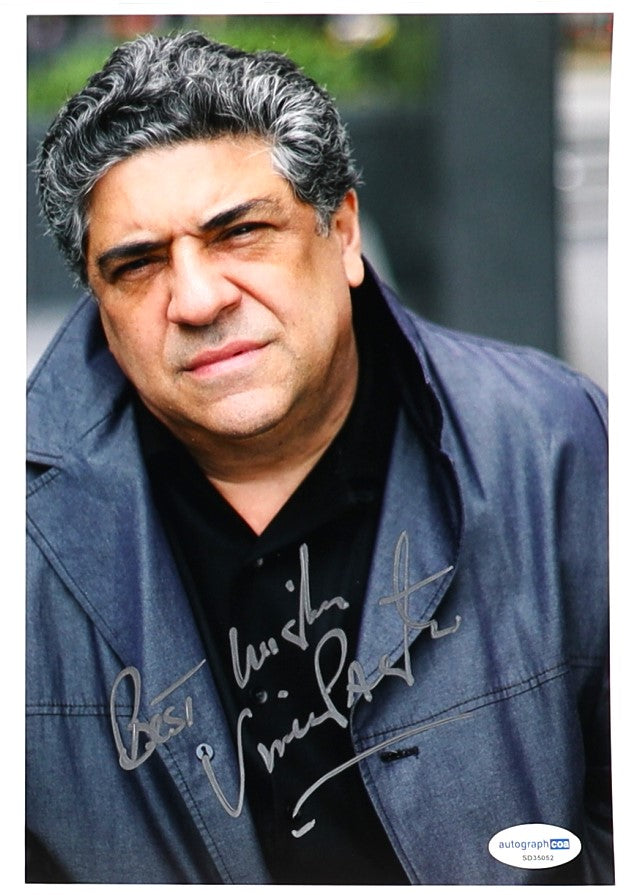 Vincent Pastore (Portrayed Salvatore Big Pussy Bonpensiero on The Sopranos) Signed 8x10 Photo Inscribed Best Wishes (ACOA)